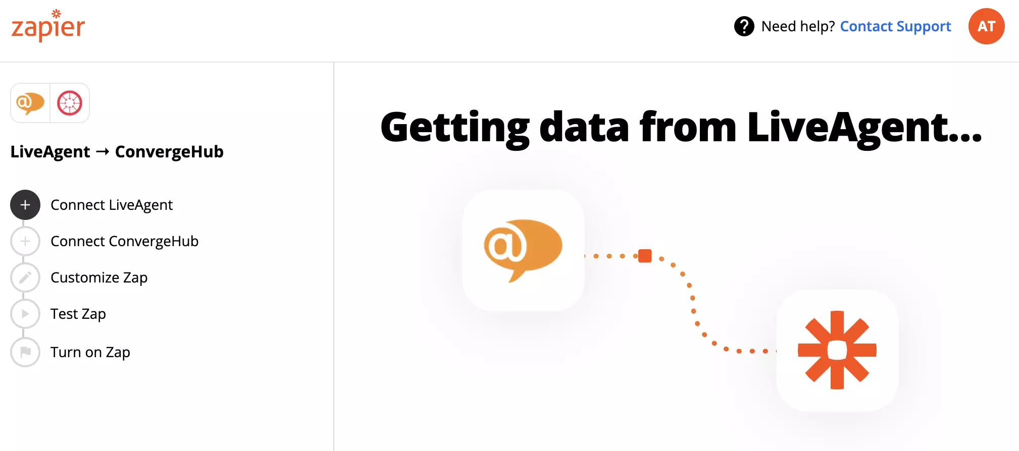 Připojení účtů LiveAgent a ConvergeHub s Zapier