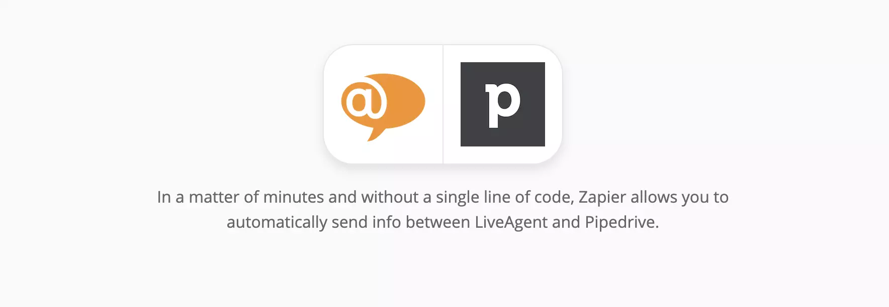 Stránka integrací LiveAgent a PipeDrive na Zapier