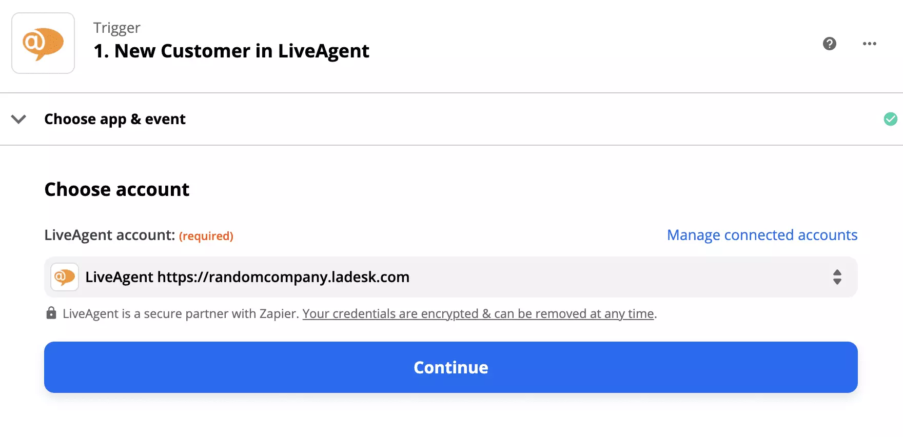 Nastavení triggeru LiveAgent v integraci Giphy na Zapier