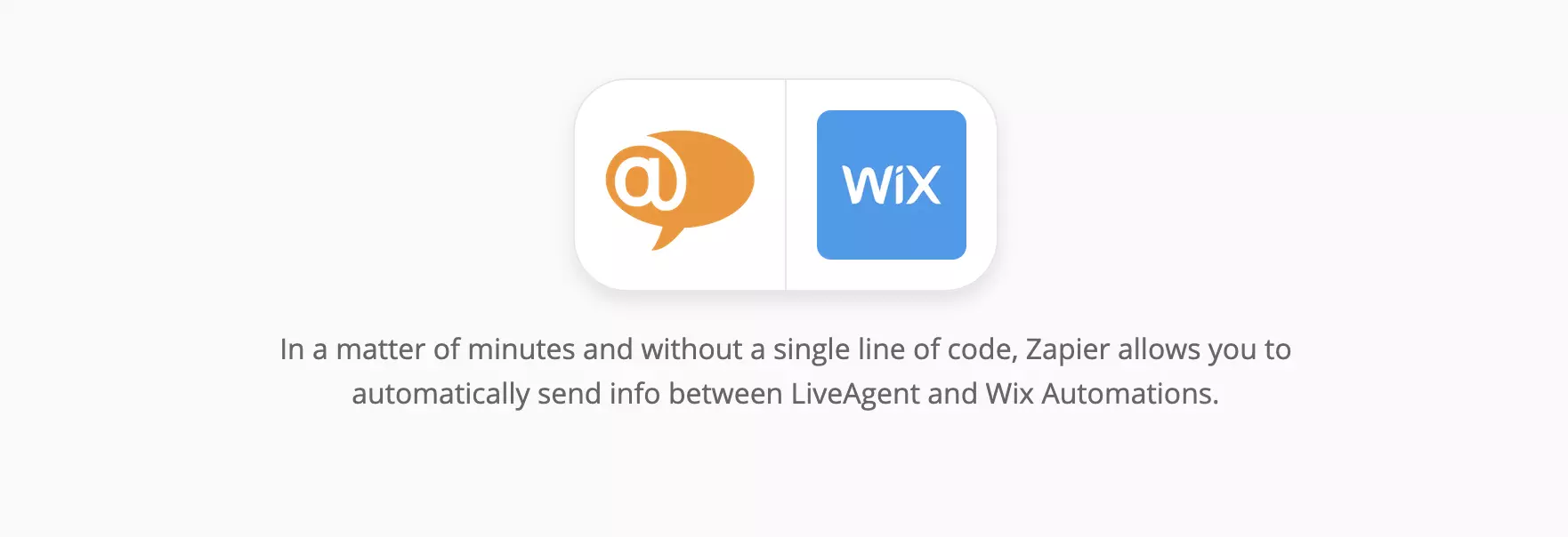 Stránka integrace LiveAgent a Wix na Zapier