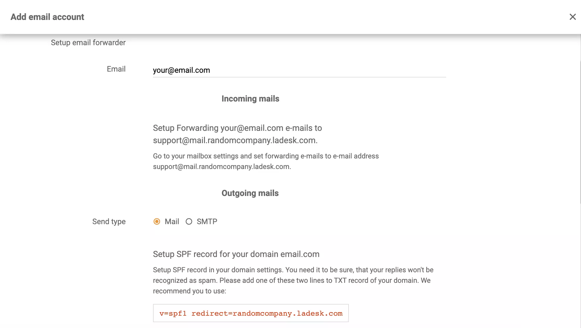 Nastavení přesměrování e-mailu Microsoft Exchange Server v LiveAgent