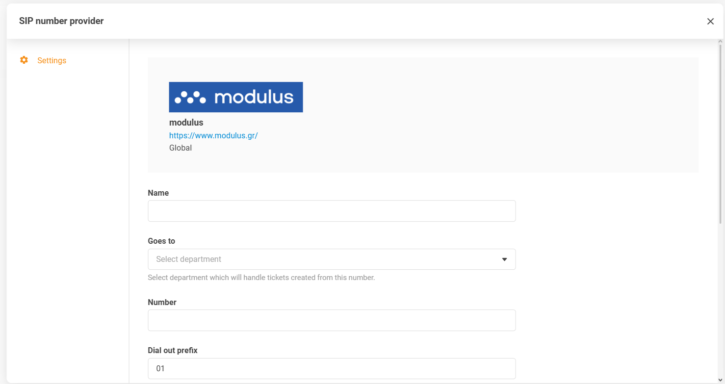 Modulus integration in LiveAgent