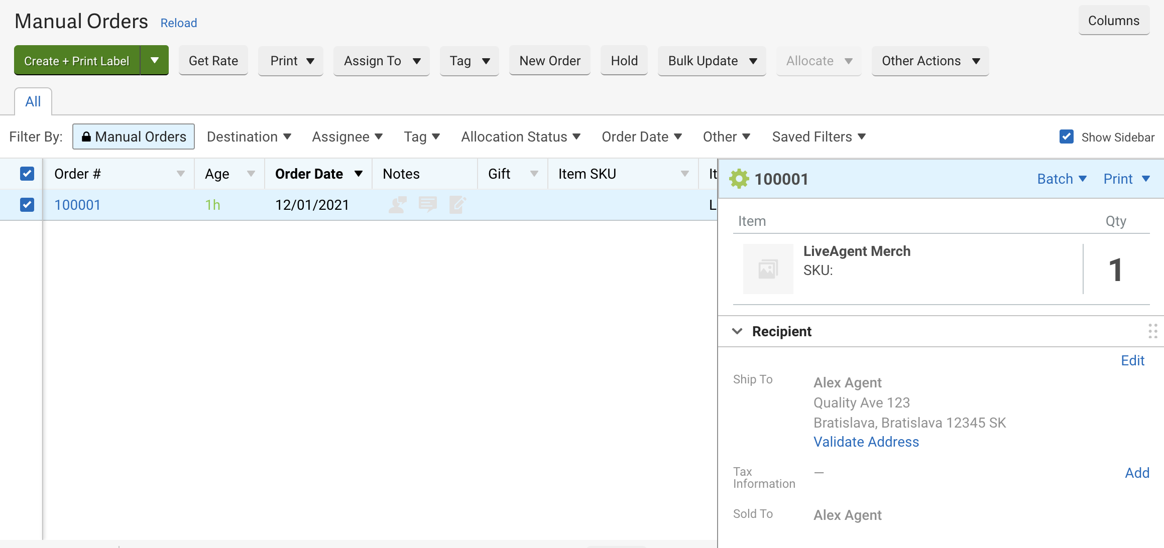 Nová objednávka vytvořená v ShipStation