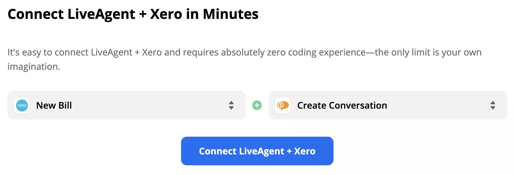 New bill trigger and create conversation action in LiveAgent and Xero integration