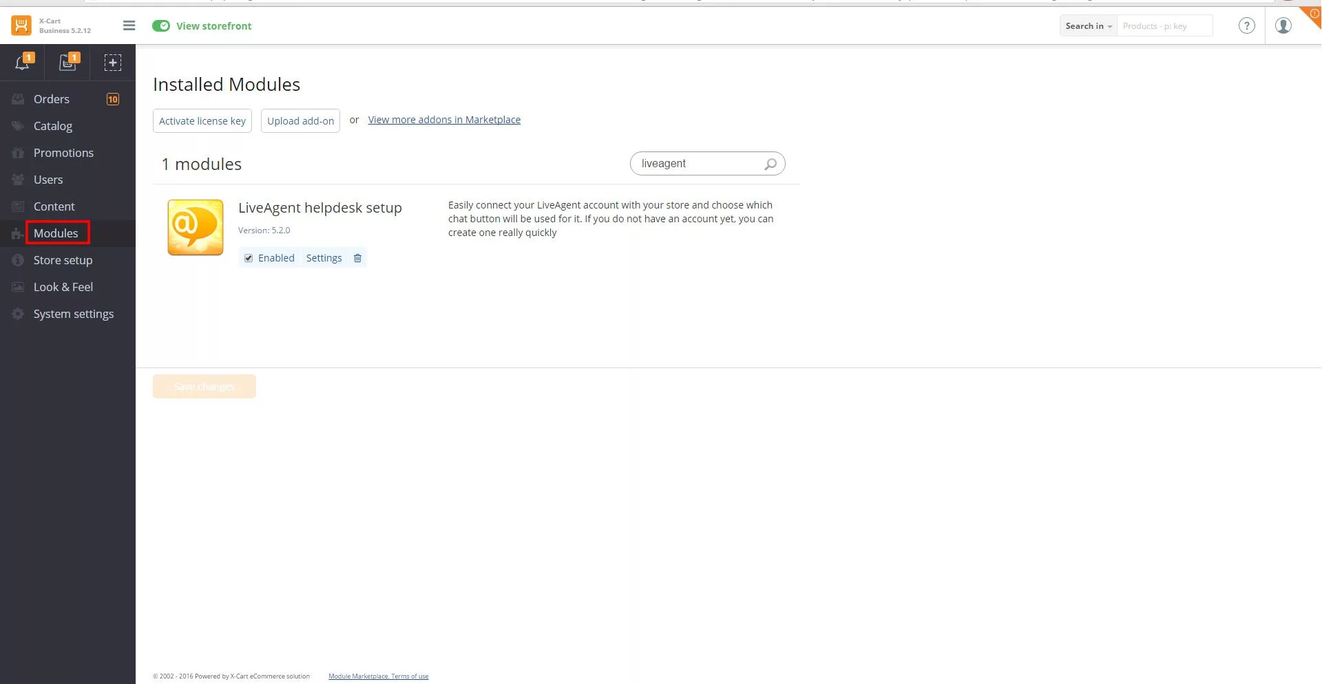 Nastavení integrace X-Cart LiveAgent