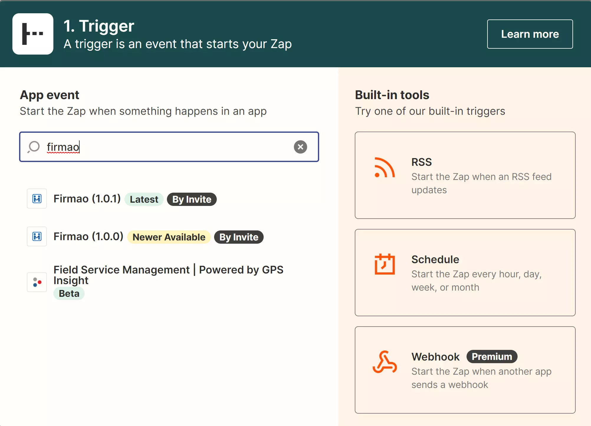 Najděte Firmao na Zapier