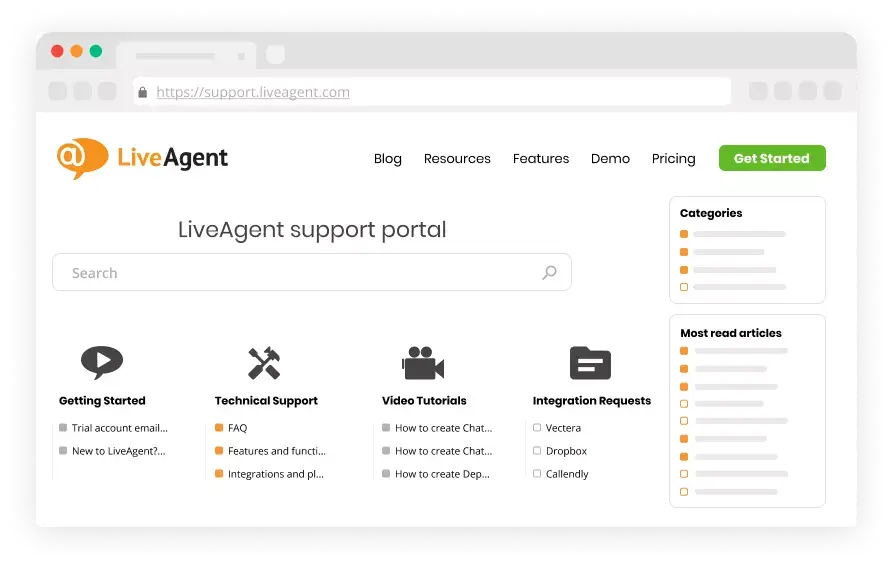 Software portálu zákazníků - LiveAgent