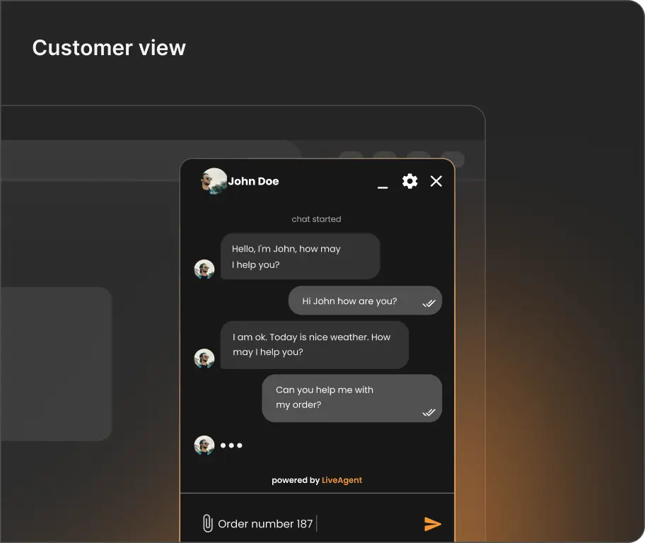 Zákazník používá software pro live chat na webu