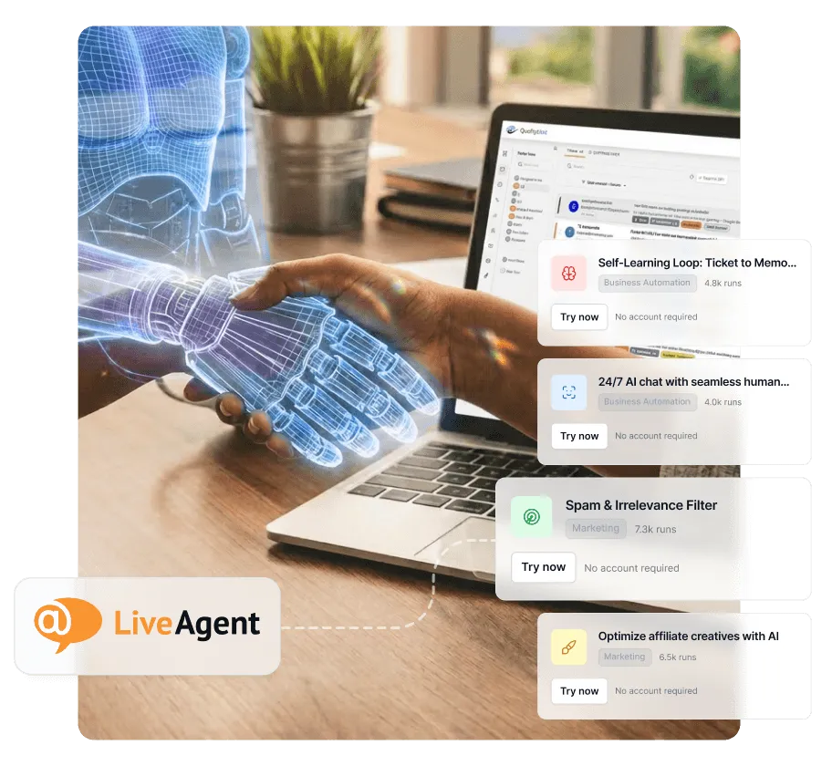 Upgradujte LiveAgent trial a získejte 33% slevu s AI Agenty