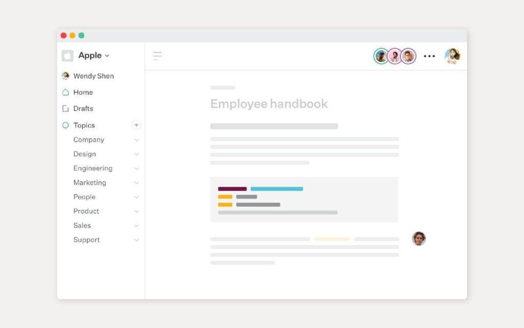 Snímek řešení správy znalostí Slab