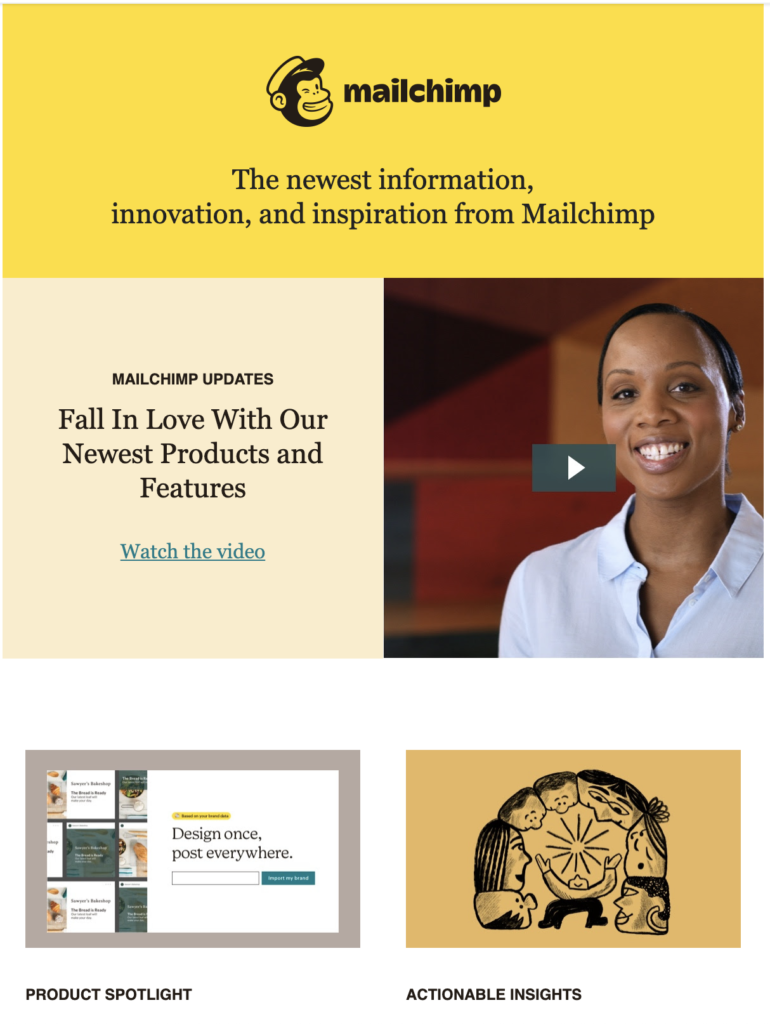 Šablona nového příspěvku na blogu Mailchimp