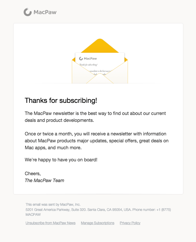 Příklad uvítacího děkovného e-mailu