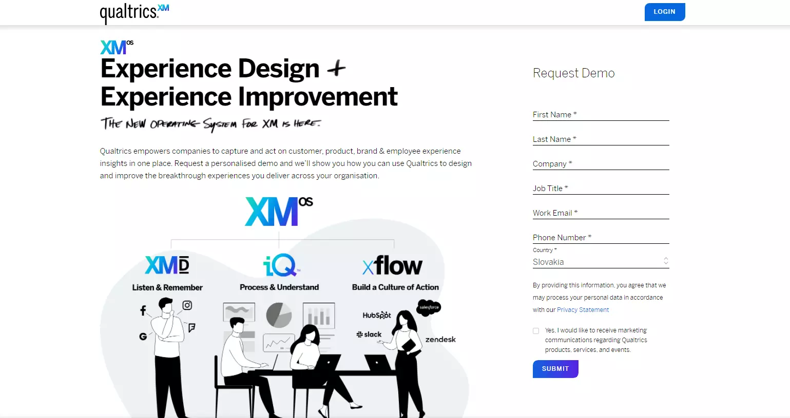 Domovská stránka Qualtrics