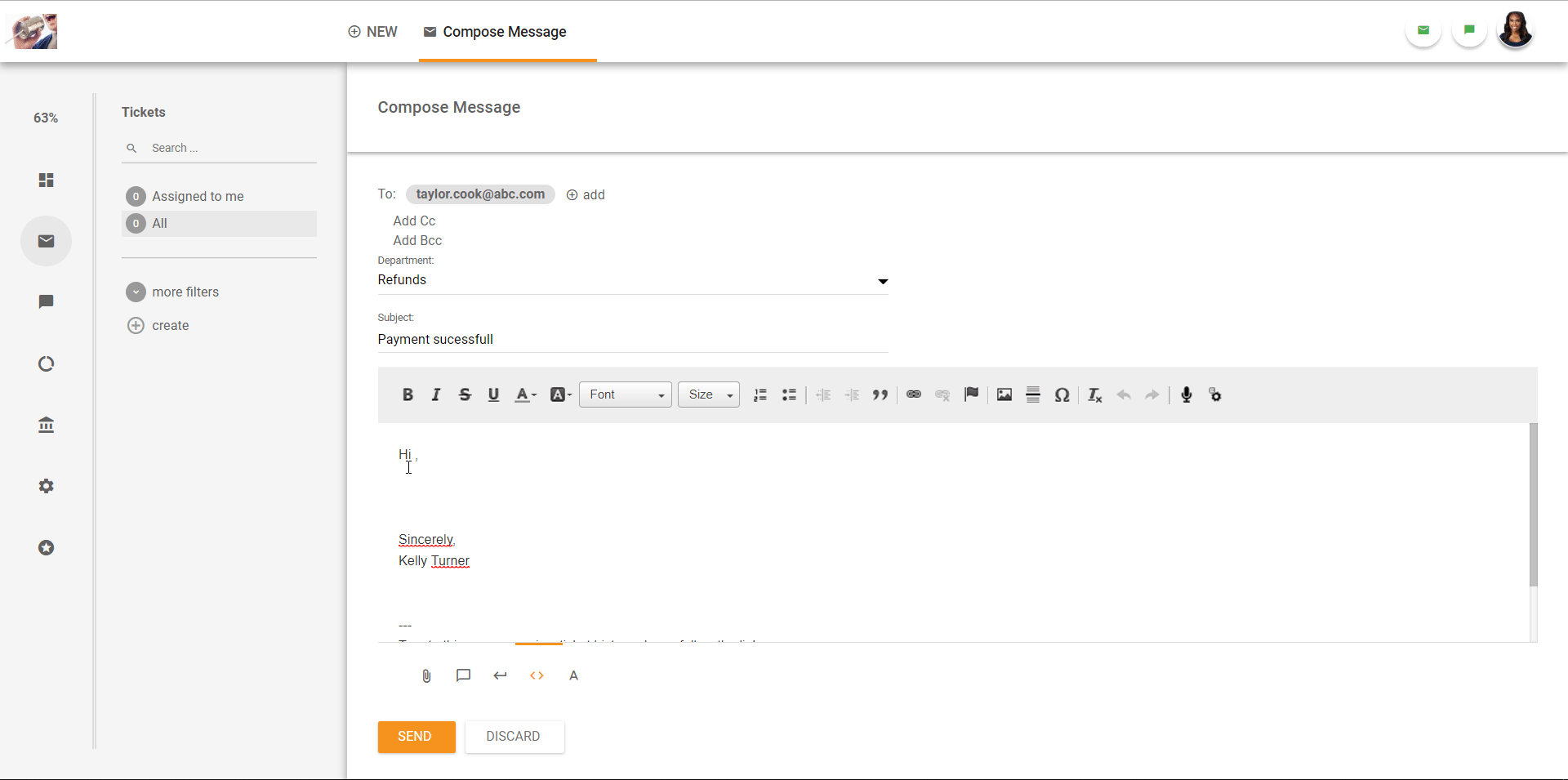 Přehled rozhraní ticketingu v LiveAgent.